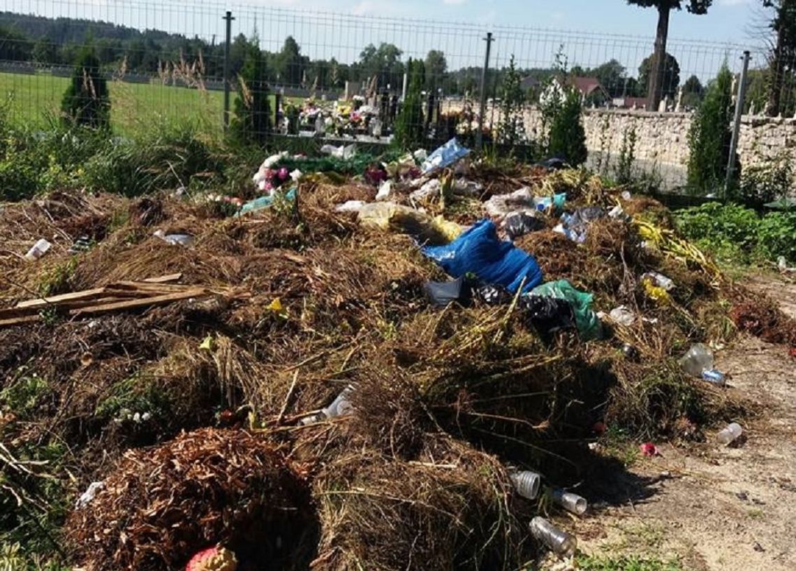 Wstyd! Góry śmieci przy cmentarzu w Józefowie (ZDJĘCIA)