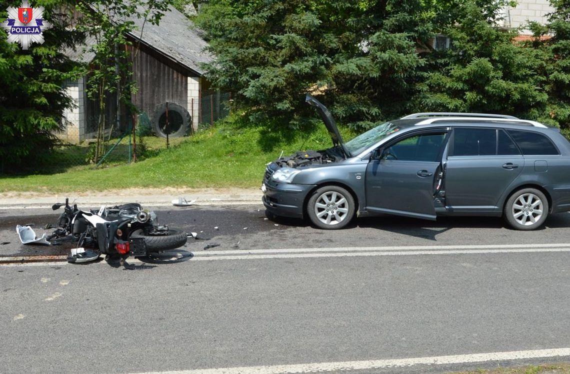 Wypadek motocyklisty w Gorajcu Zagroble
