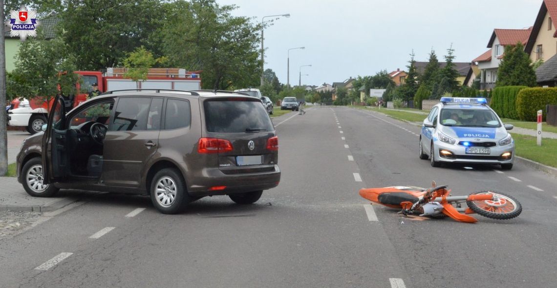 Wypadek w Aleksandrowie. 17-letni motocyklista poważnie ranny