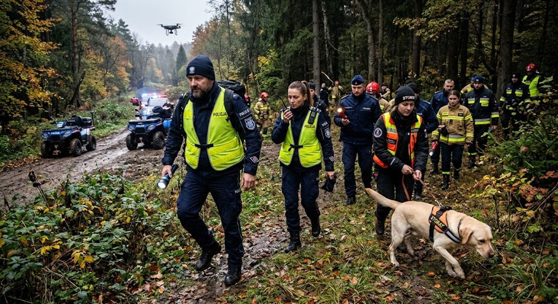 Kilkaset osób, drony, quady i psy tropiące. Grzybiarka z gminy Biłgoraj została odnaleziona! Kilkaset osób, drony, quady i psy tropiące. Grzybiarka z gminy Biłgoraj została odnaleziona!