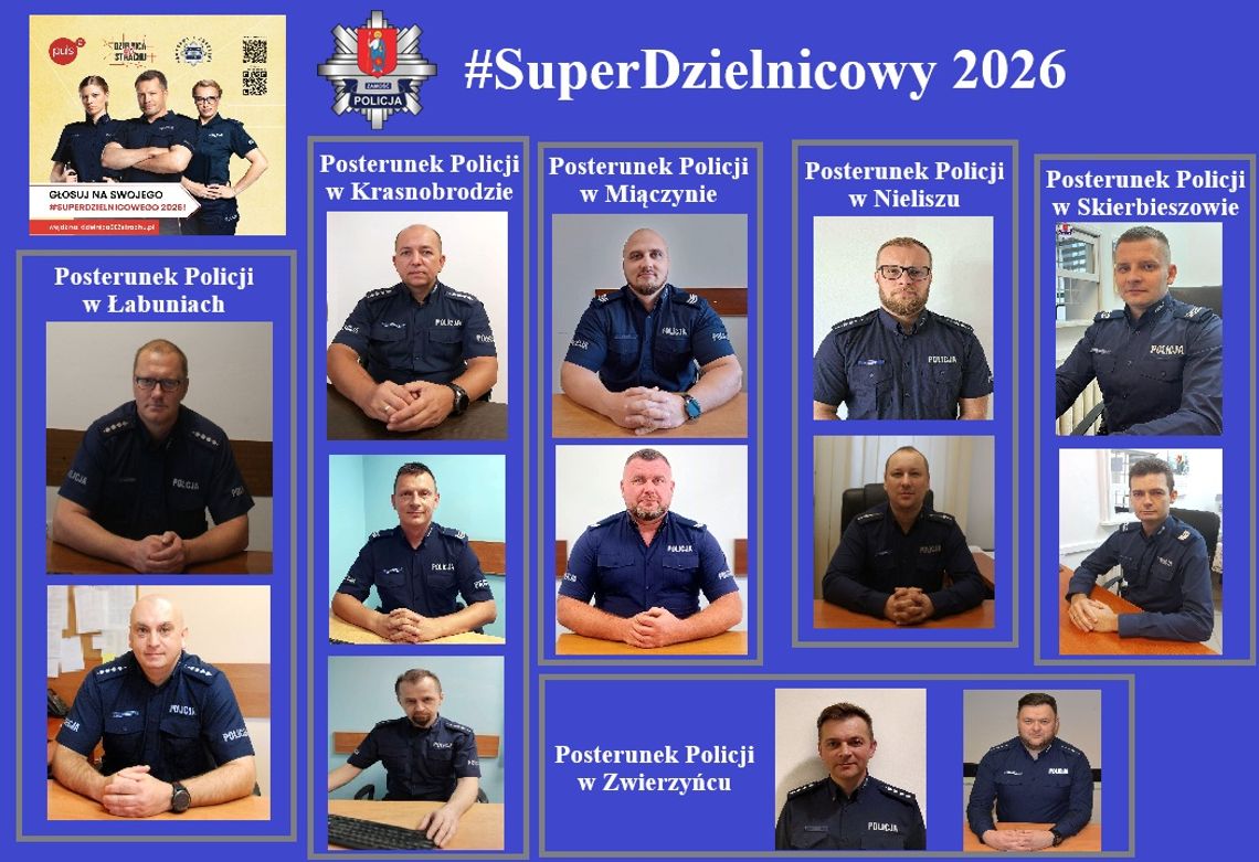 Zagłosuj na swojego dzielnicowego w ramach plebiscytu na Super Dzielnicowego 2026 Tylko do 16 kwietnia 2026 r. można oddawać głosy na swojego dzielnicowego w ramach internetowego plebiscytu #SuperDzielnicowy2026.