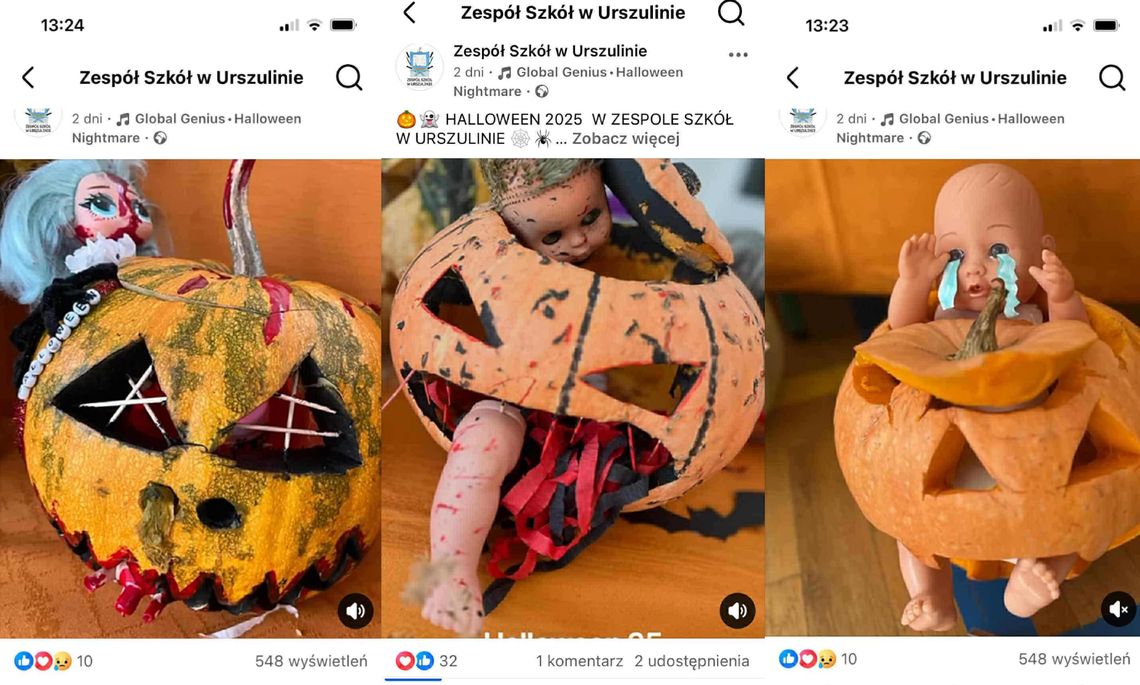 Urszulin. Zdjęcia z konkursu halloweenowego, które wzbudziły kontrowersje po zamieszczeniu ich na szkolnym profilu na Facebooku