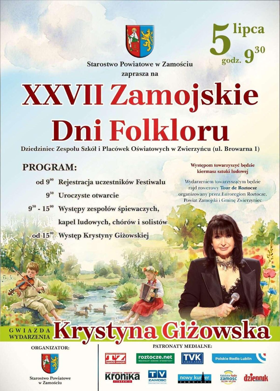Zamojskie Dni Folkloru w Zwierzyńcu. Gwiazdą będzie Krystyna Giżowska