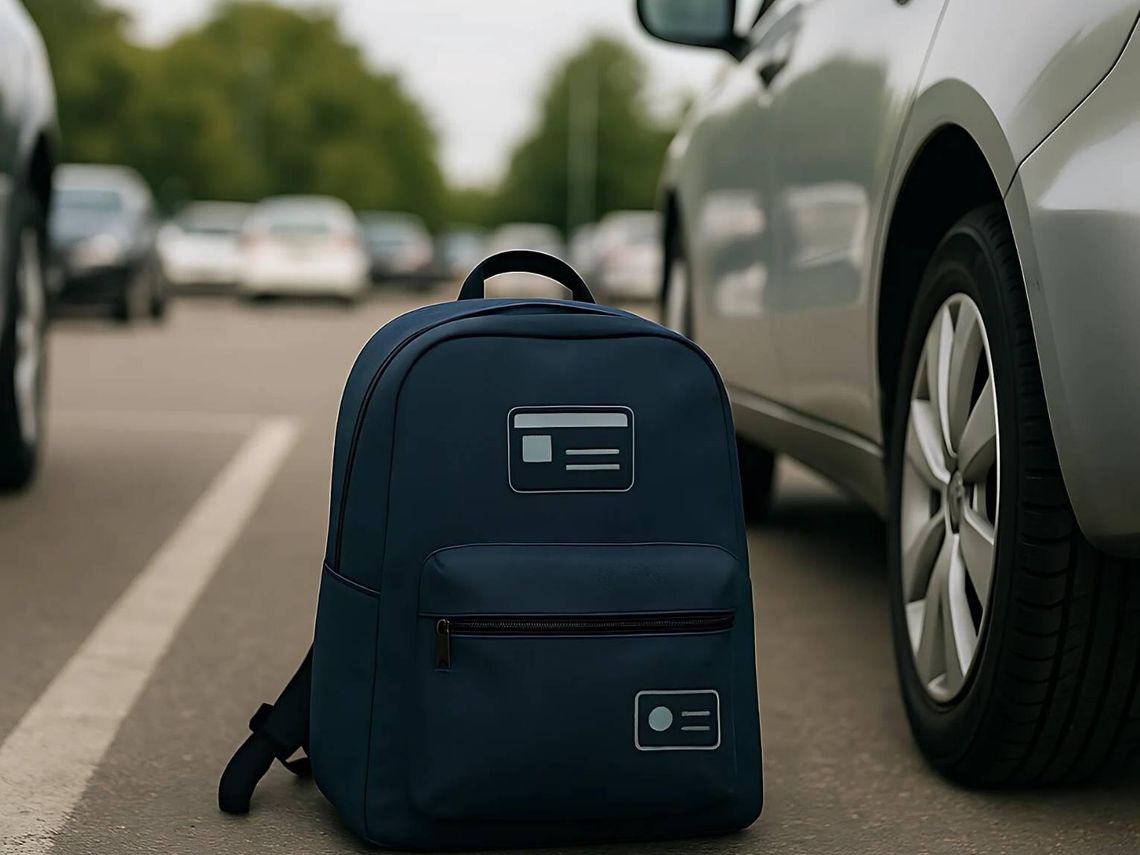 Plecak pozostawiony na parkingu w Zamościu.