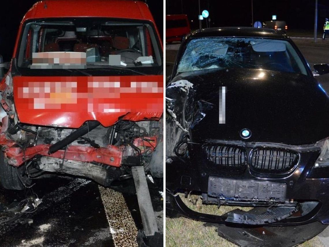 Zamość. Zderzenie BMW z pasażerskim busem.