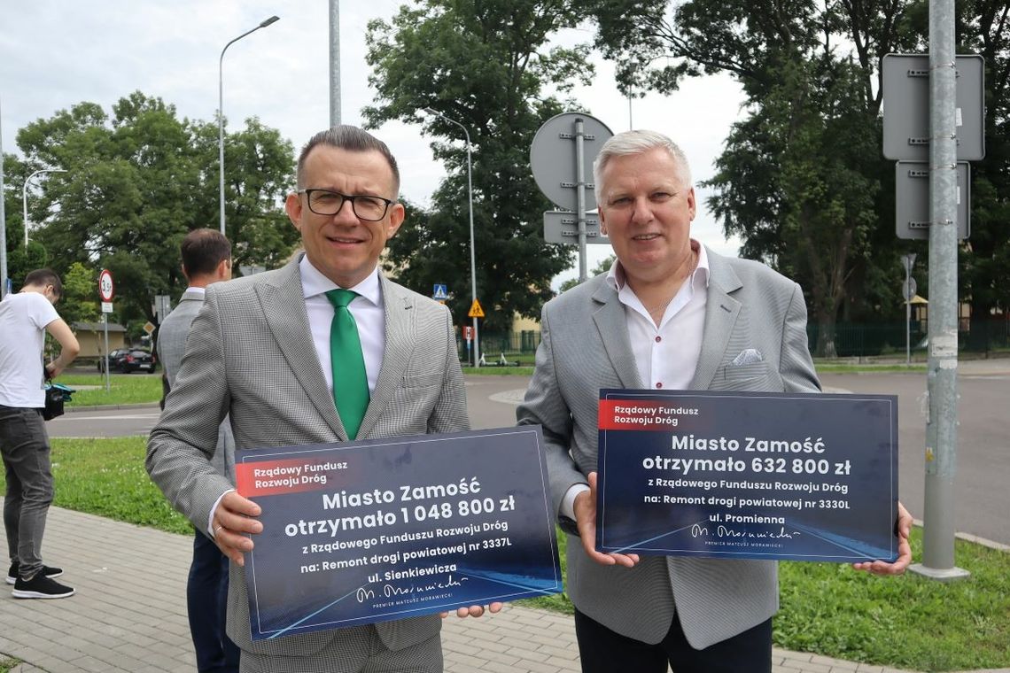 Andrzej Wnuk, prezydent Zamościa wraz z posłem Tomaszem Zielińskim.