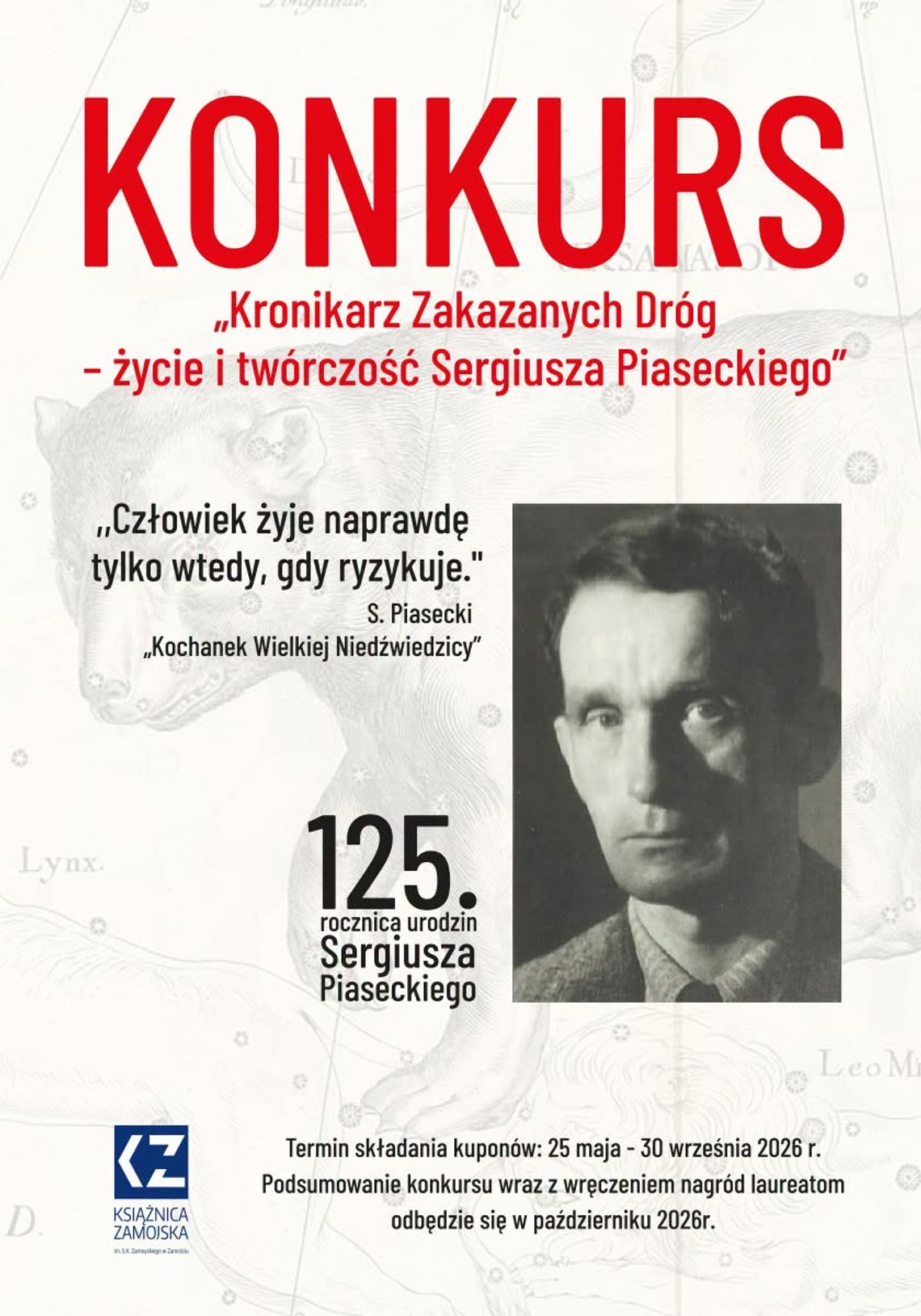 Zamość: Konkurs o Sergiuszu Piaseckim. Odpowiedz na 12 pytań i wygraj nagrody Do 30 września można brać udział w konkursie czytelniczym „Kronikarz Zakazanych Dróg – życie i twórczość Sergiusza Piaseckiego”.