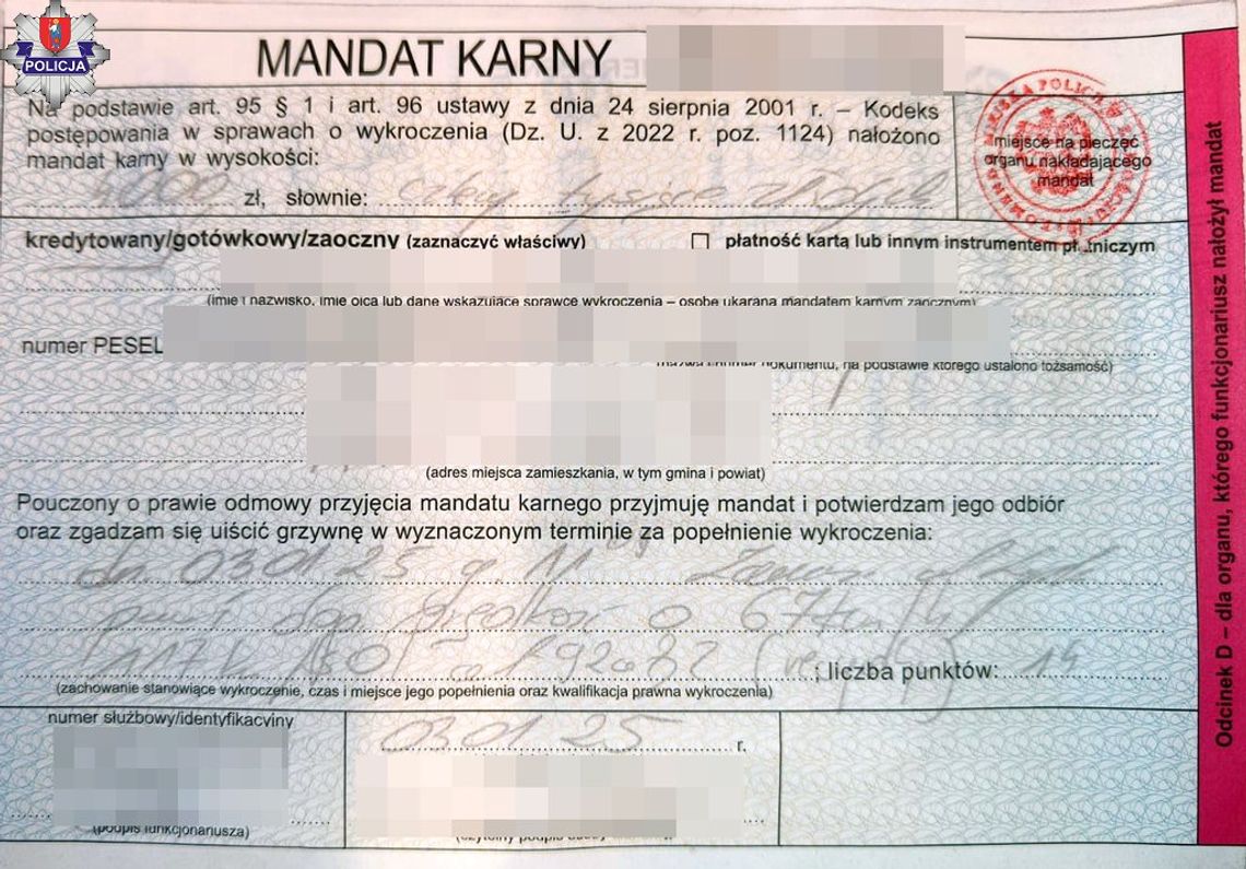 Utrata prawa jazdy i surowy mandat w „recydywie” za przekroczenie prędkości to kara dla kierowcy z powiatu zamojskiego.