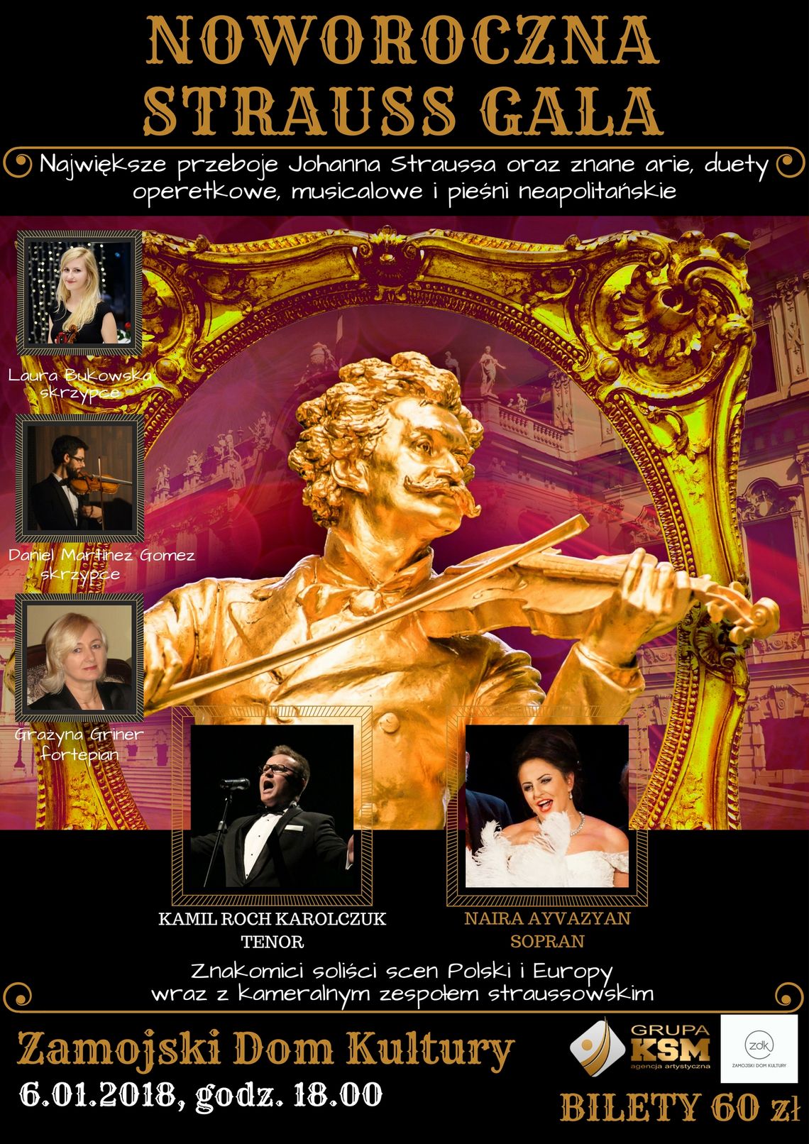 Zamość: Noworoczna Strauss Gala. Zaproszenie na koncert w ZDK