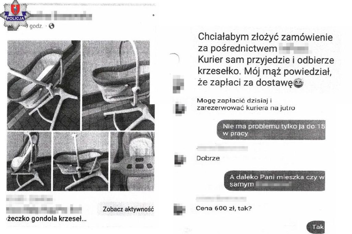 Korespondencja oszukanej mieszkanki powiatu zamojskiego.