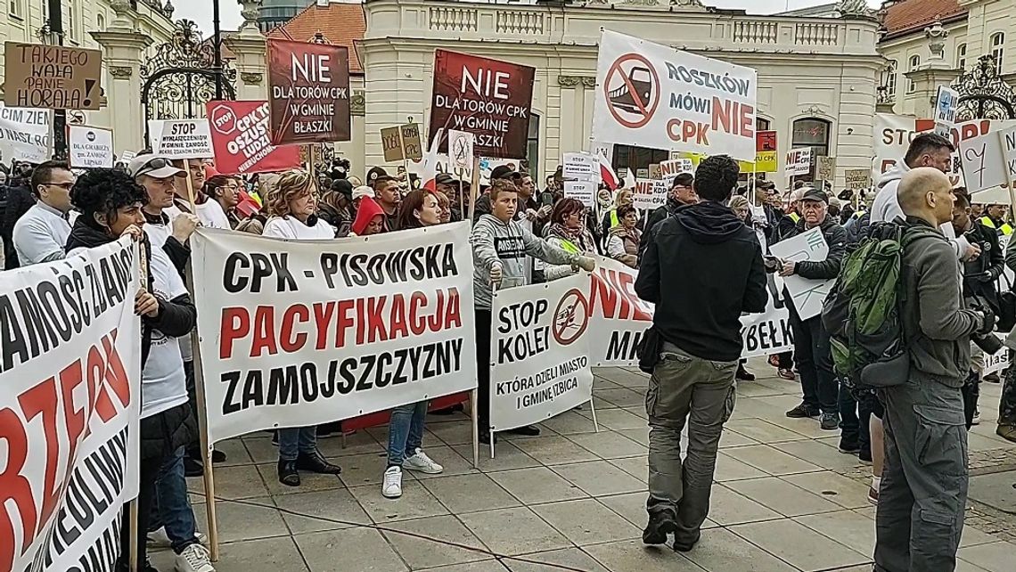 Zamość: Protestowali przeciw CPK w Warszawie