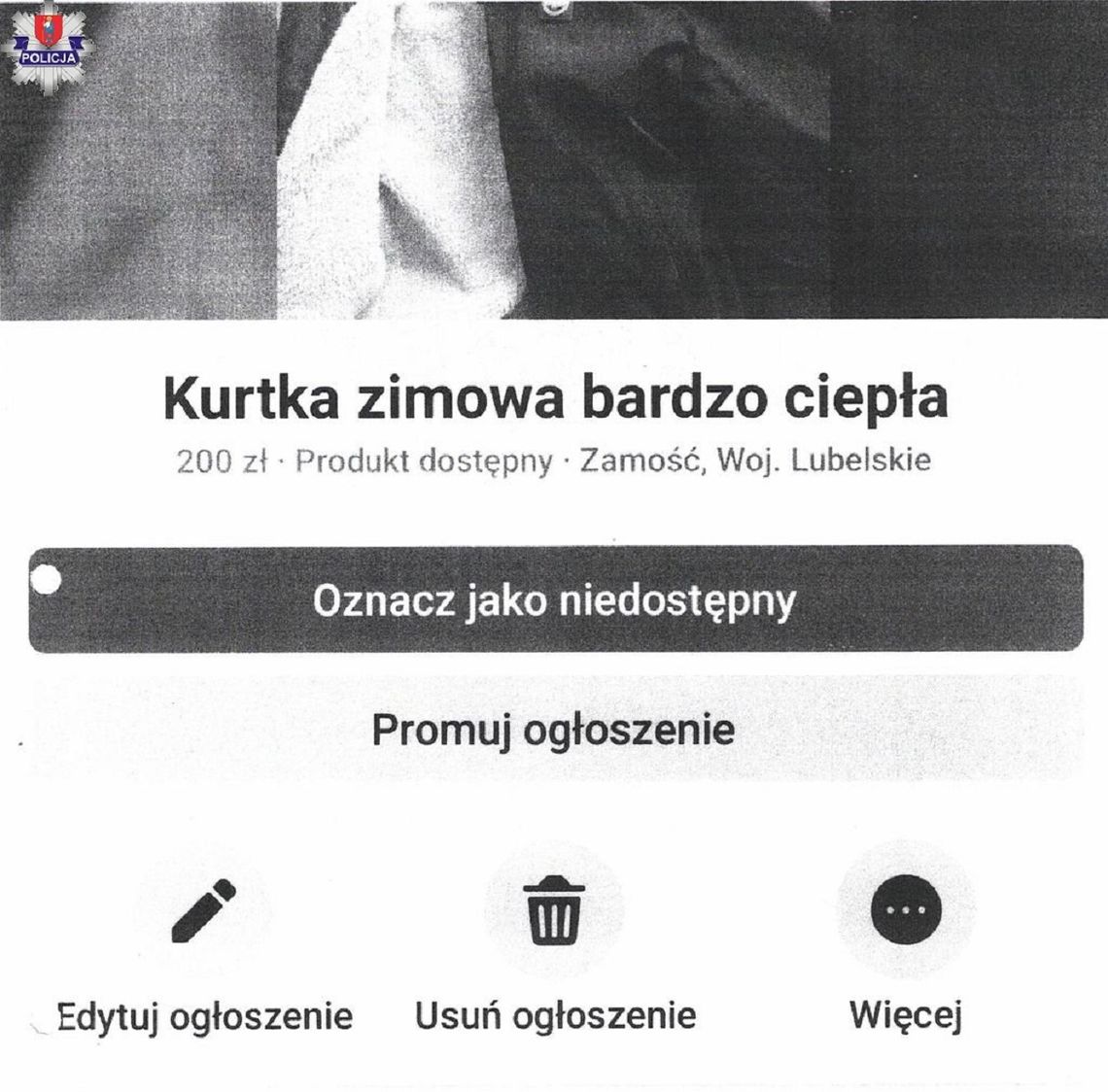 32-letni mieszkaniec Zamościa o oszustwie powiadomił Policję.