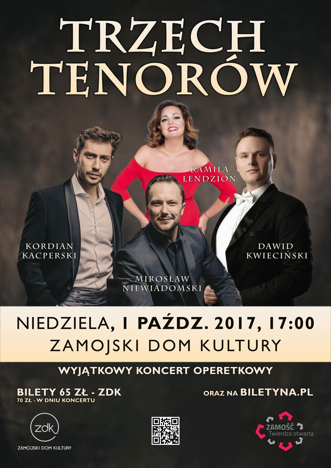 Zamość: Trzech tenorów i jedna sopranistka - zaproszenie na koncert