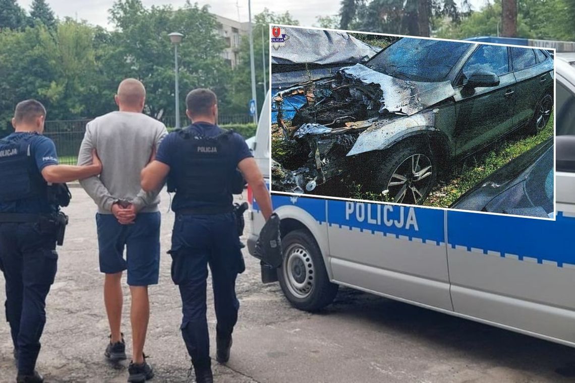 Policjanci z zamojskiej komendy będąc po służbie, zatrzymali 25-latka podejrzanego o podpalenie Audi i uszkodzenie dwóch innych samochodów.