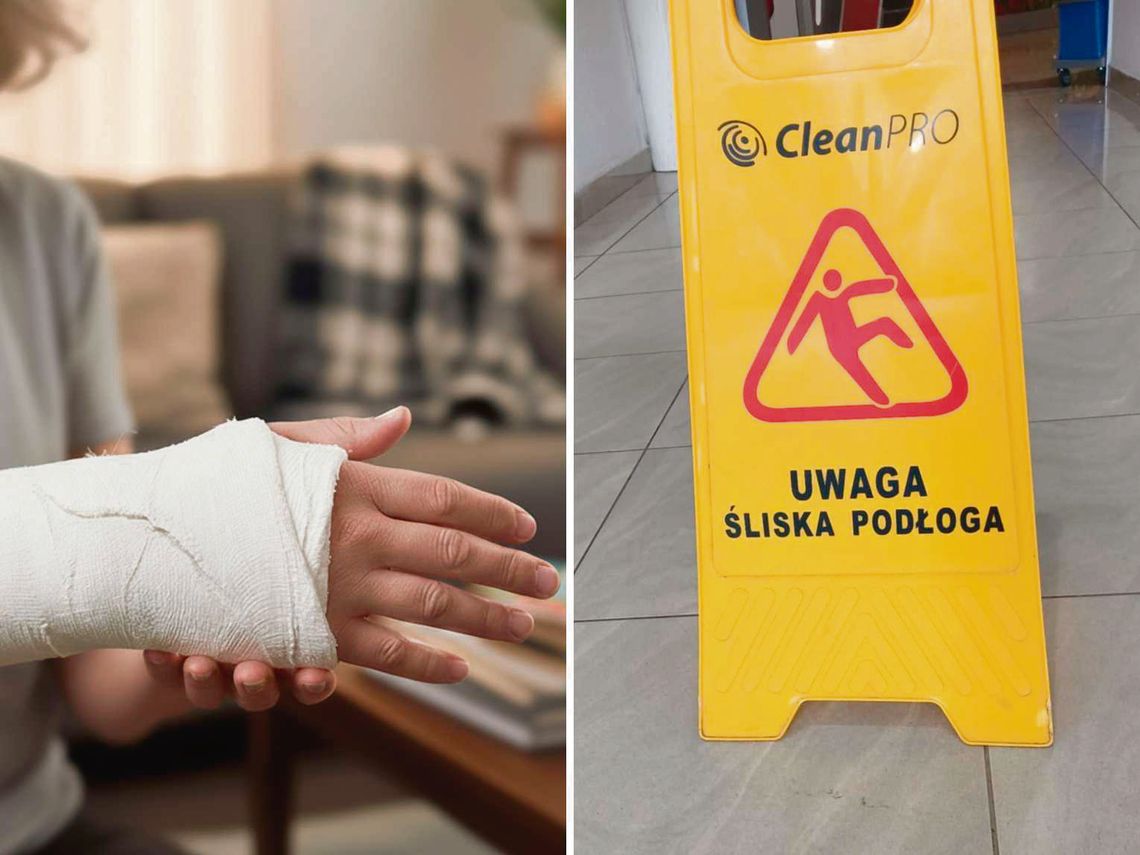 Zamość: Złamała rękę w szpitalu. Po latach sądowych batalii wywalczyła odszkodowanie Mieszkanka Zamościa przyznała, że ostrzeżenie o śliskiej nawierzchni znajdowało się w holu, ale nie było widoczne dla tych, którzy wchodzili do szpitala. Fot. Leszek Wójtowicz/Gemini