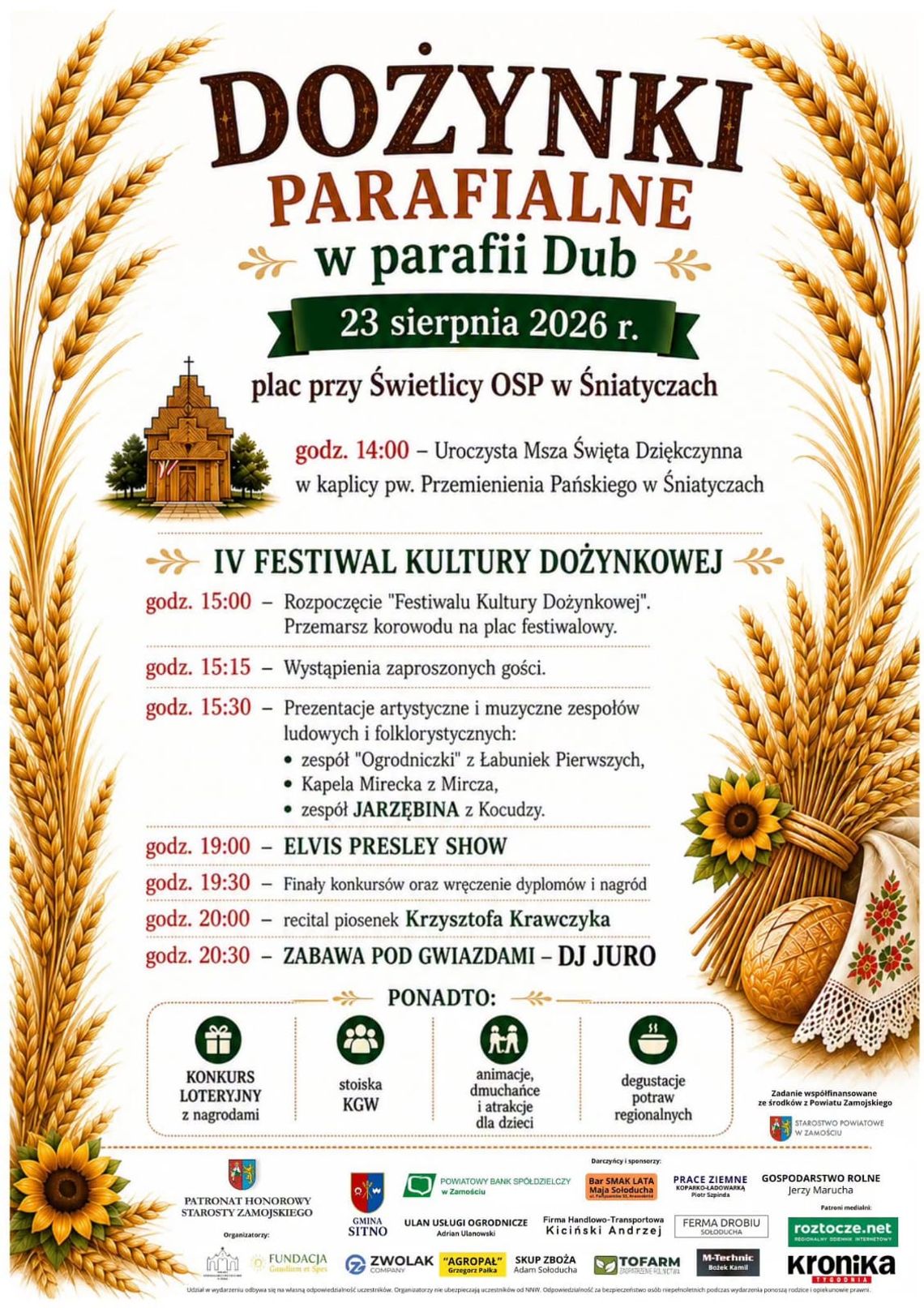 Zapraszamy na dożynki w Śniatyczach Zapraszamy na dożynki w Śniatyczach