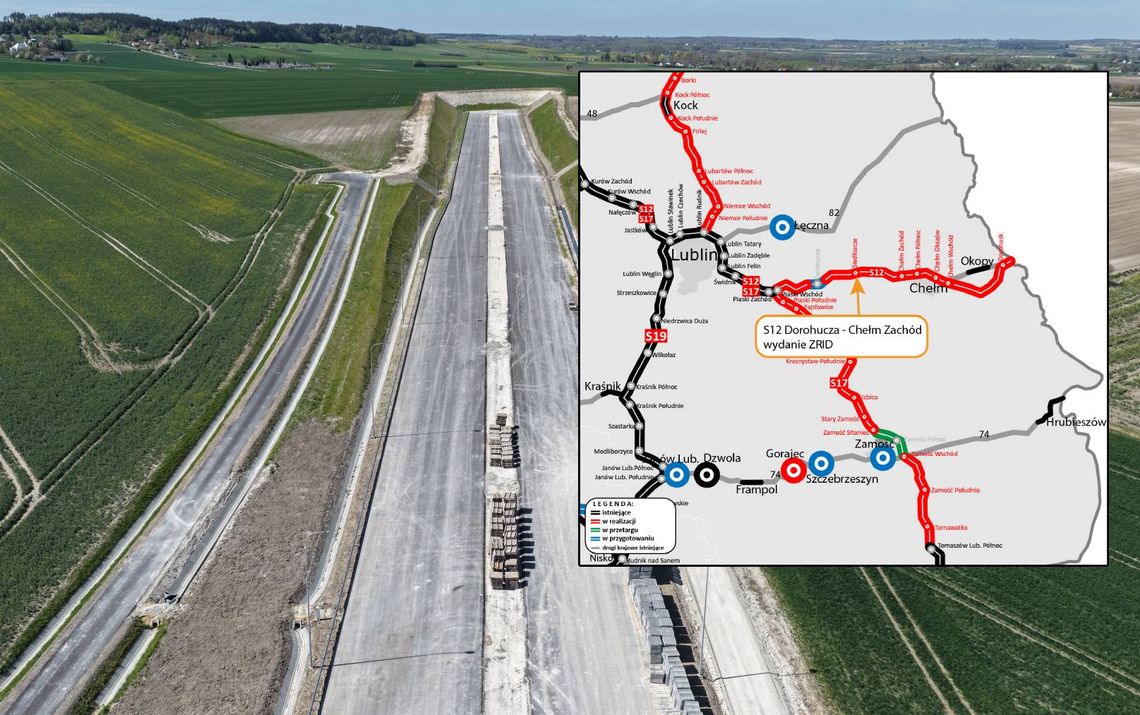 Wojewoda lubelski wydał właśnie decyzję o zezwoleniu na realizację inwestycji drogowej (ZRID) dla kluczowego, ponad 22-kilometrowego fragmentu drogi ekspresowej S12.