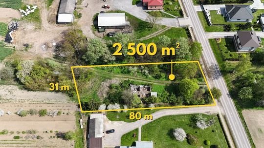 Działka 0,25 ha z mediami–cisza, zieleń, potencjał Działka 0,25 ha z mediami–cisza, zieleń, potencjał
