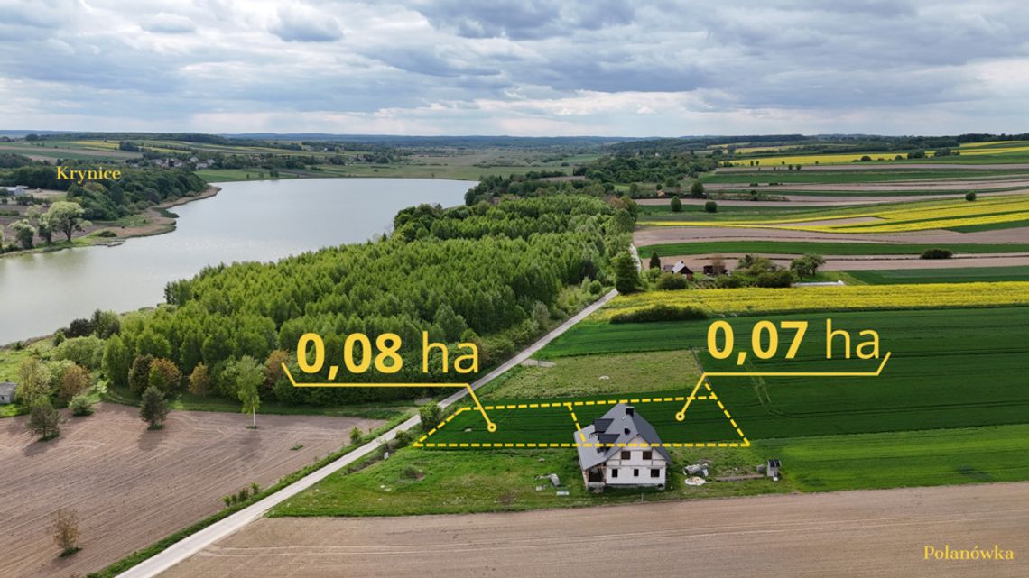 Działki 7 i 8 ar przy zbiorniku wodnym Krynice