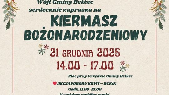 Bełżec: Kiermasz Świąteczny z koncertem Bełżec: Kiermasz Świąteczny z koncertem