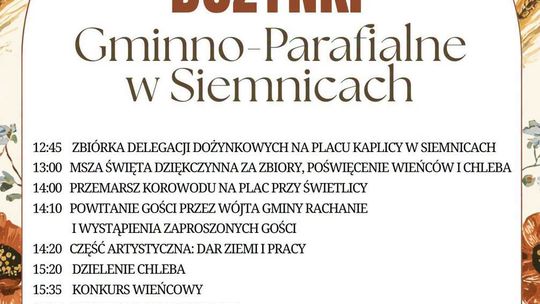 Gm. Rachanie: Dożynki Gminno-Parafialne w Siemnicach