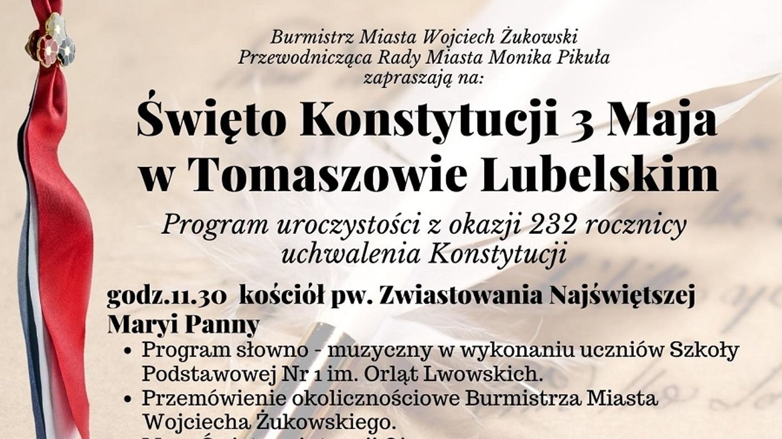 Tomaszów Lubelski Uroczystości Z Okazji Rocznicy Uchwalenia Konstytucji 3 Maja