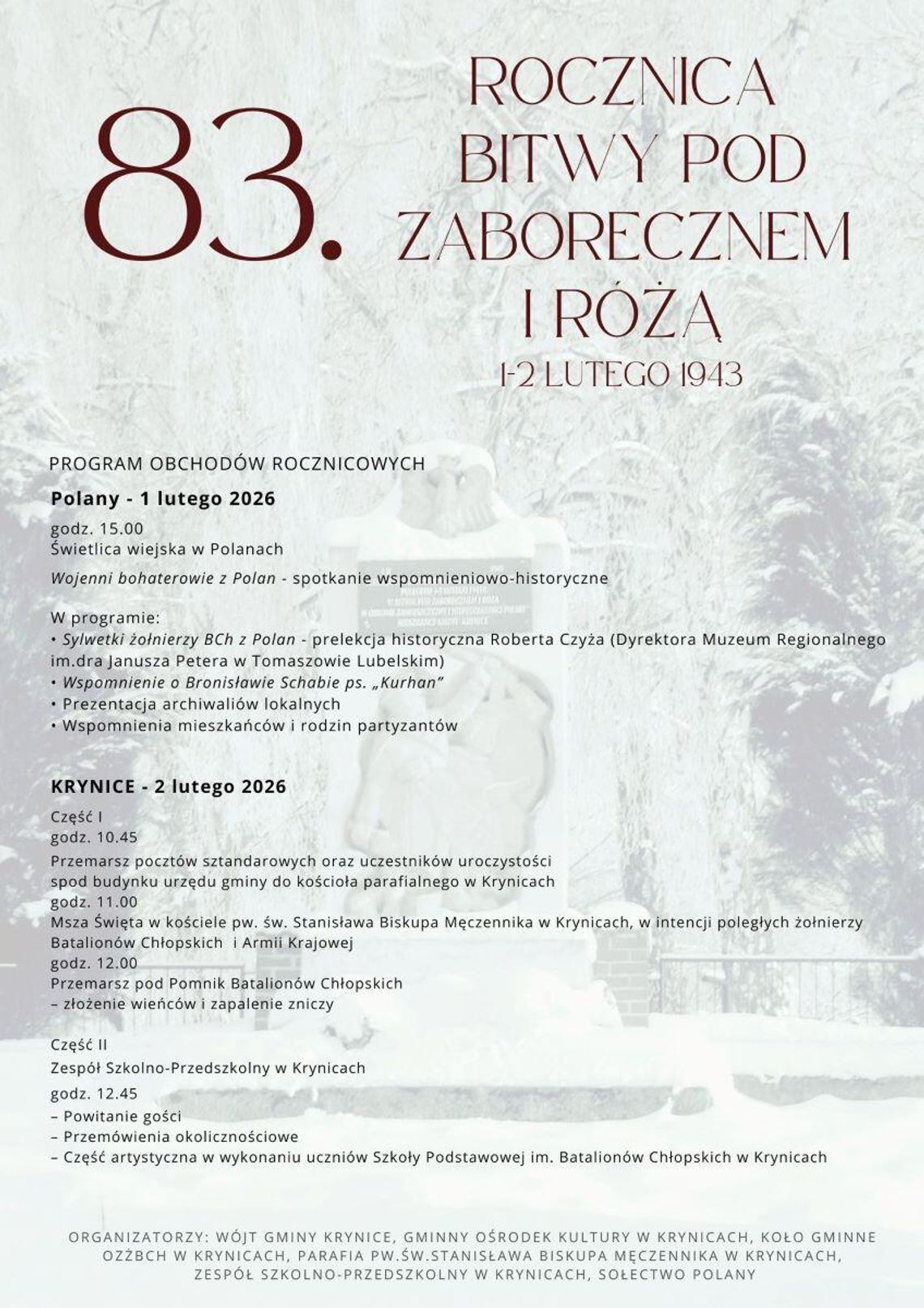 83. rocznica bitwy pod Zaborecznem i Różą