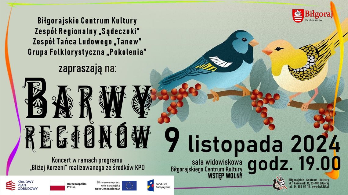 Biłgoraj: Koncert "Barwy Regionów"