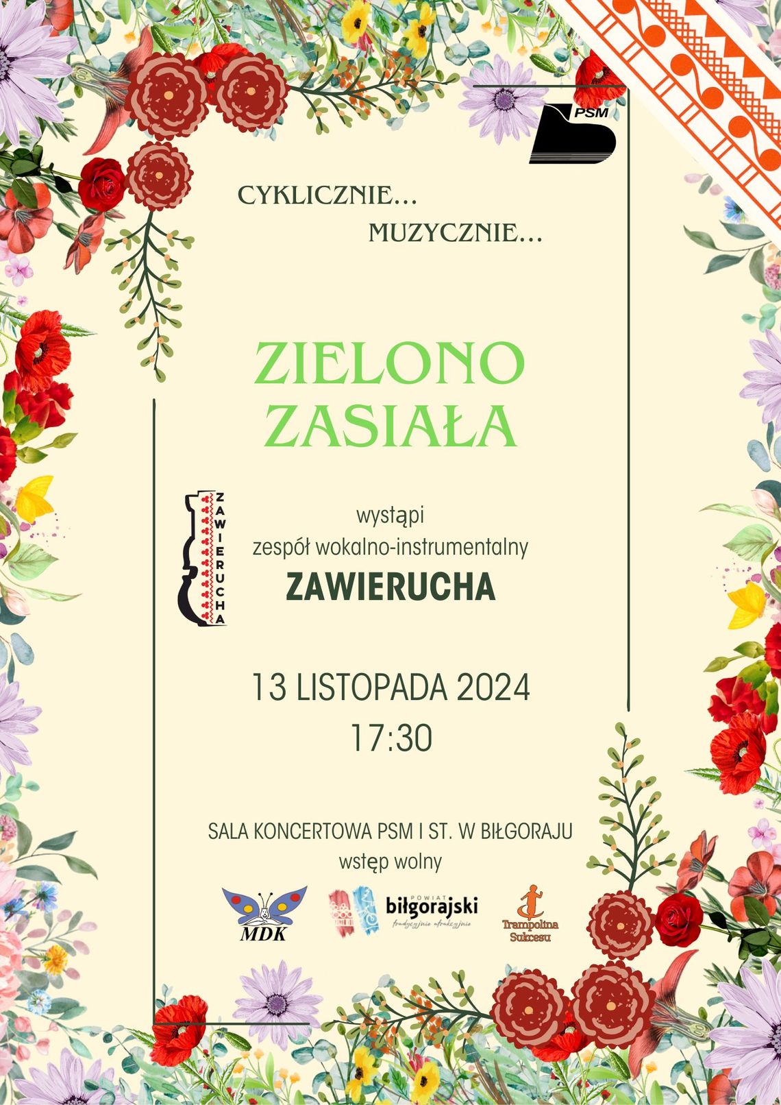Biłgoraj: Koncert "ZIELONO ZASIAŁA" Biłgoraj: Koncert "ZIELONO ZASIAŁA"