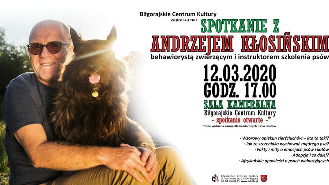 Biłgoraj: Spotkanie z Andrzejem Kłosińskim- behawiorystą zwierzęcym w BCK Biłgoraj: Spotkanie z Andrzejem Kłosińskim- behawiorystą zwierzęcym w BCK
