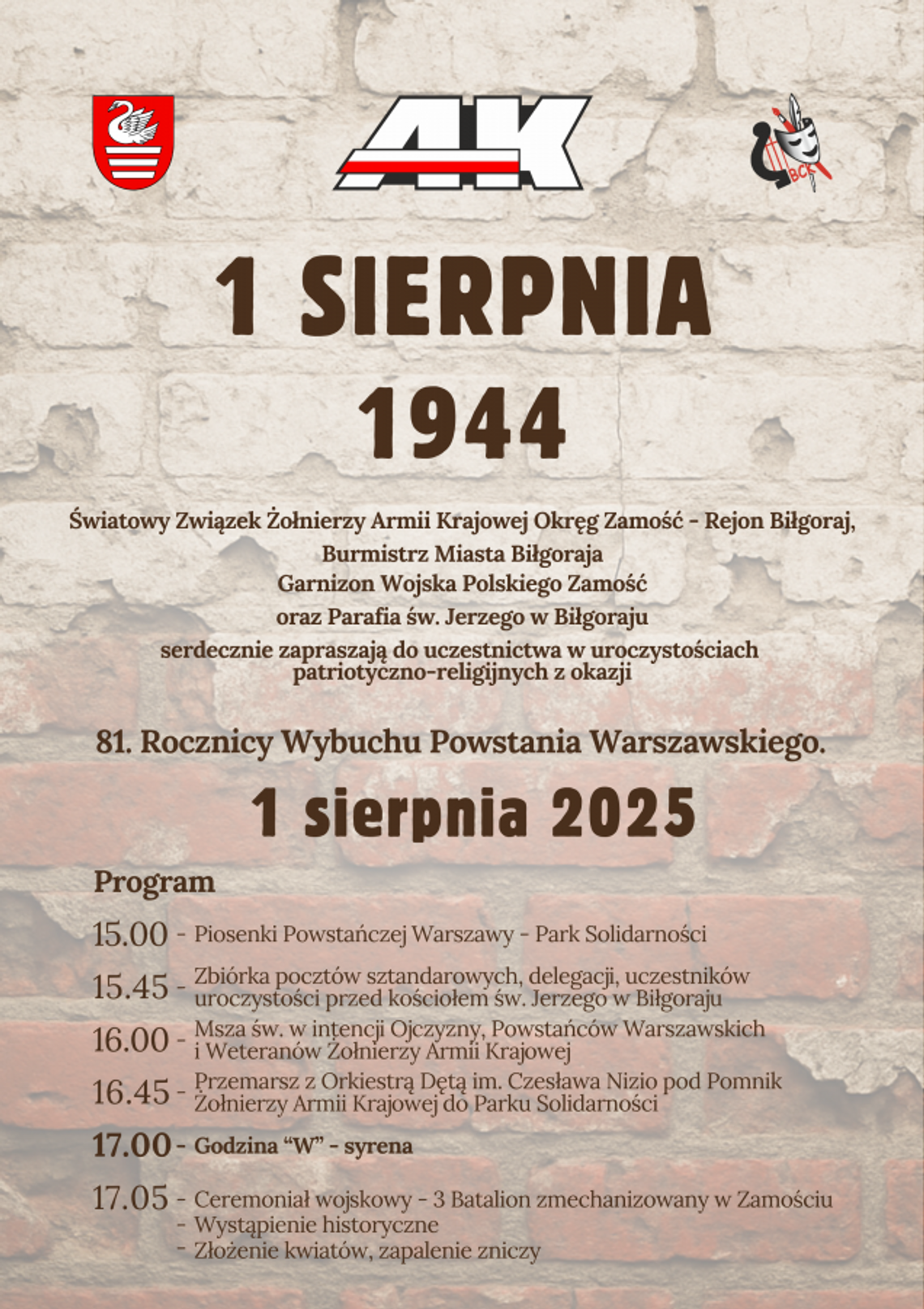 Biłgoraj: Uroczystości z okazji 81. rocznicy wybuchu Powstania Warszawskiego Biłgoraj: Uroczystości z okazji 81. rocznicy wybuchu Powstania Warszawskiego
