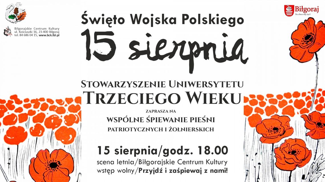 Biłgoraj: Wspólne śpiewanie pieśni patriotycznych i żołnierskich