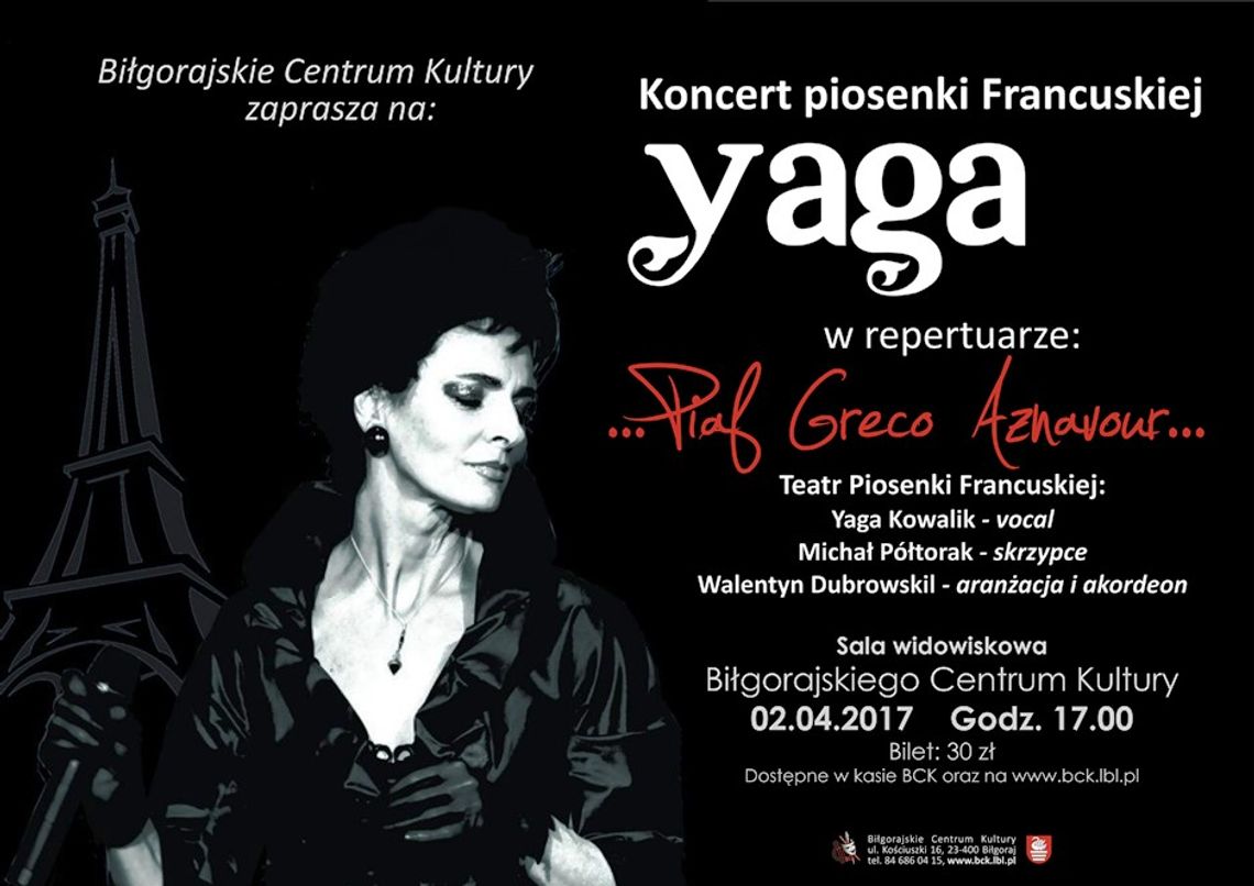Biłgoraj: Yaga Kowalik zaśpiewa po francusku w BCK