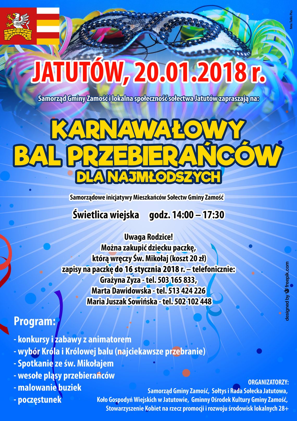 Gm. Zamość: Karnawałowy bal dla dzieci w Jatutowie