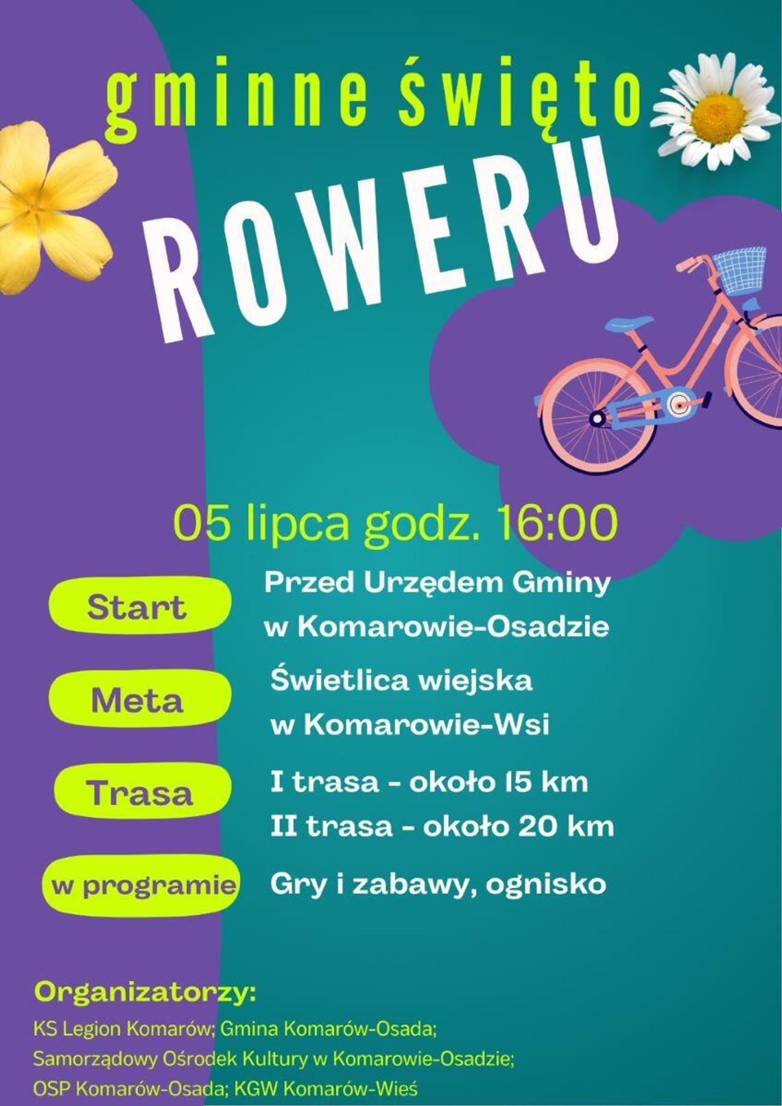 Gminne Święto Roweru w Gminie Komarów-Osada! Przyłącz się do sportowej zabawy!