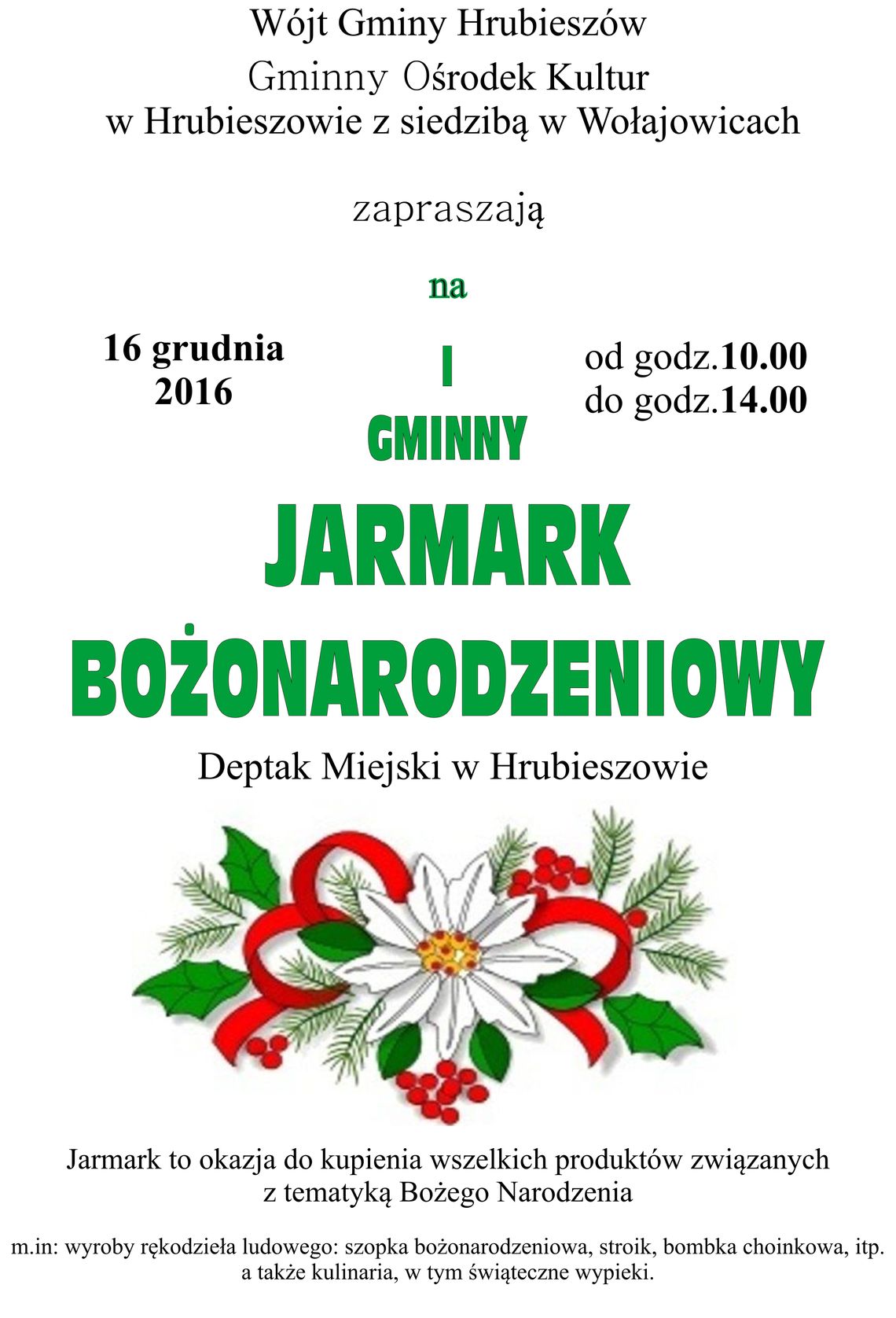  Gminny Jarmark Bożonarodzeniowy w Hrubieszowie