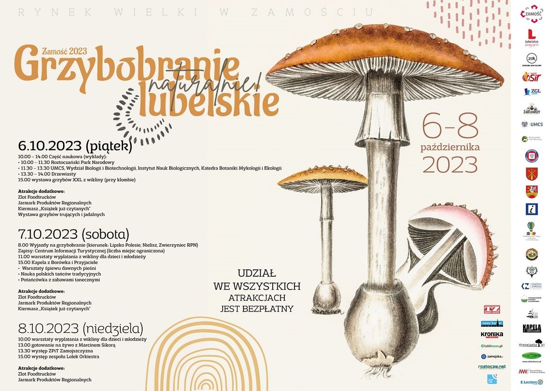 Grzybobranie lubelskie - naturalnie! - Zamość 2023 Grzybobranie lubelskie - naturalnie! - Zamość 2023