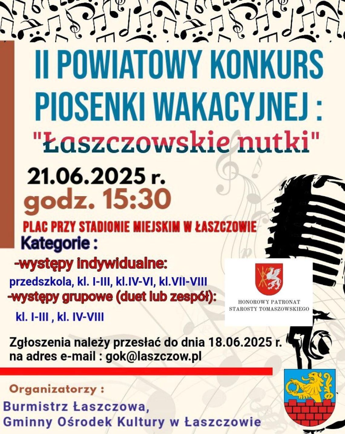 II Powiatowy Konkurs Piosenki Wakacyjnej "Łaszczowskie Nutki" II Powiatowy Konkurs Piosenki Wakacyjnej "Łaszczowskie Nutki"