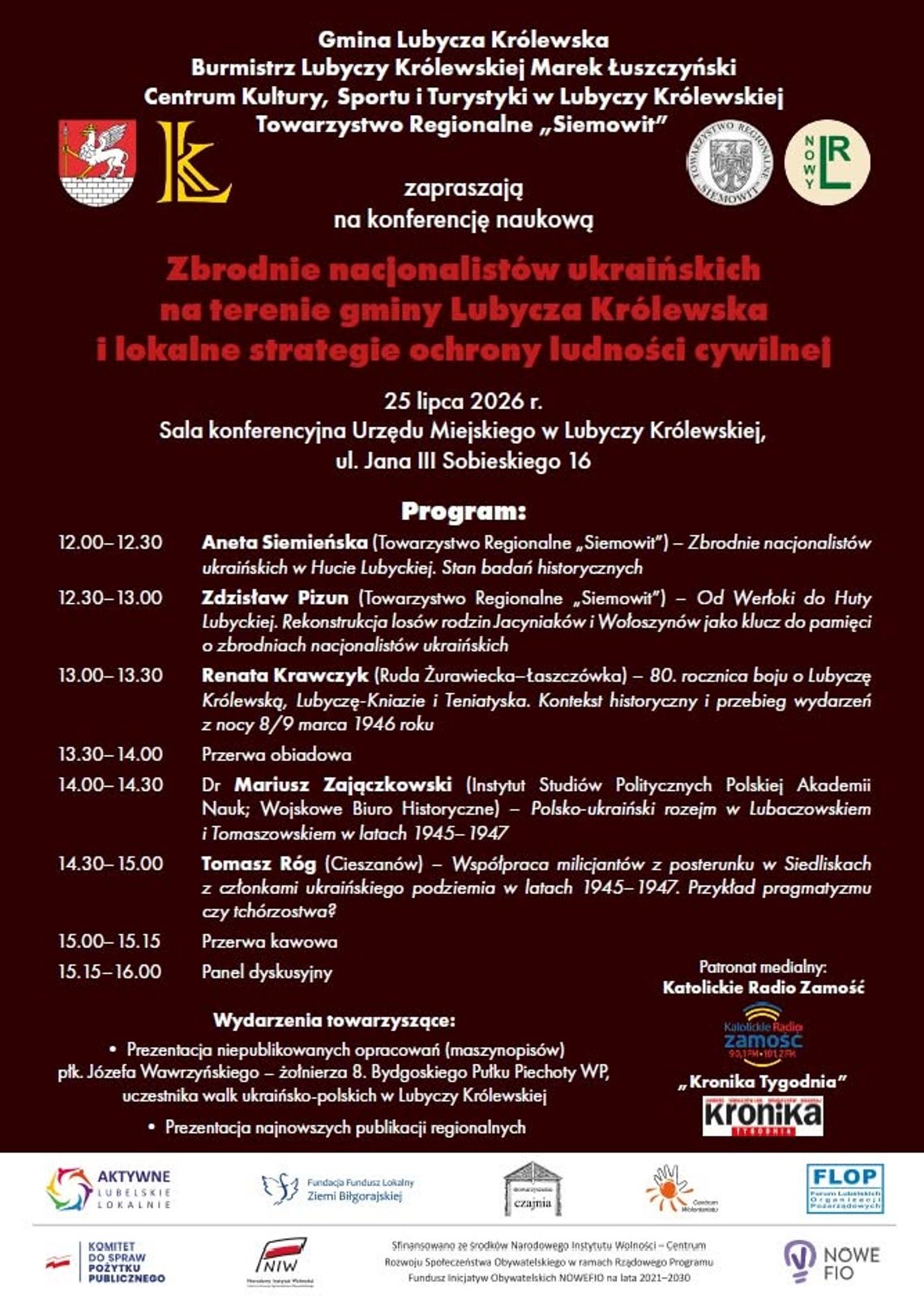 Konferencja naukowa w Lubyczy Królewskiej