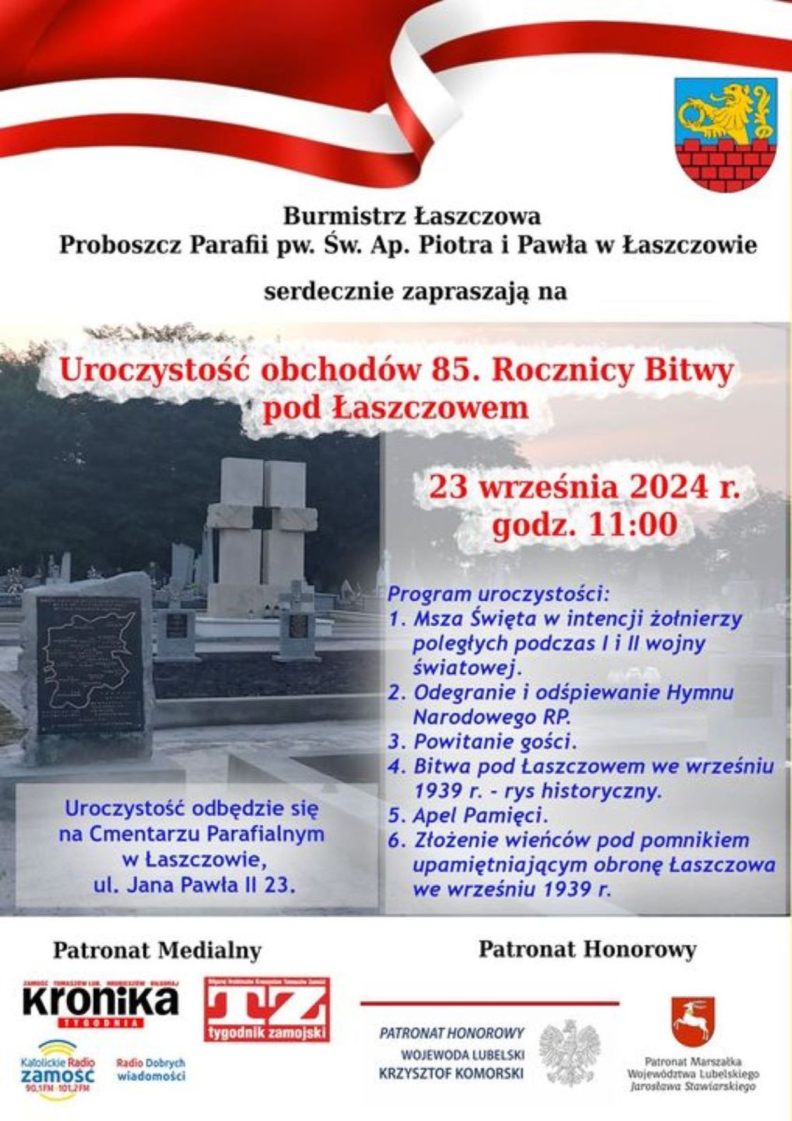 Łaszczów: Obchody 85. rocznicy bitwy pod Łaszczowem