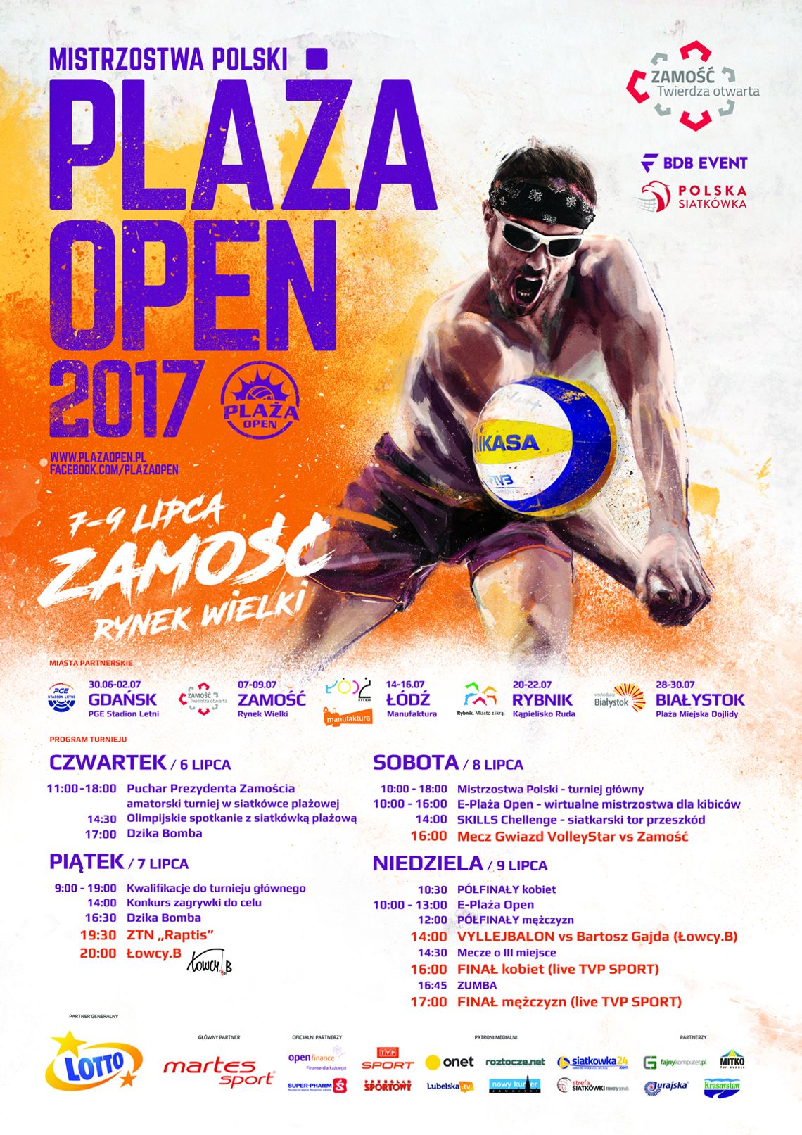 Plaża Open 2017 w Zamościu (program)