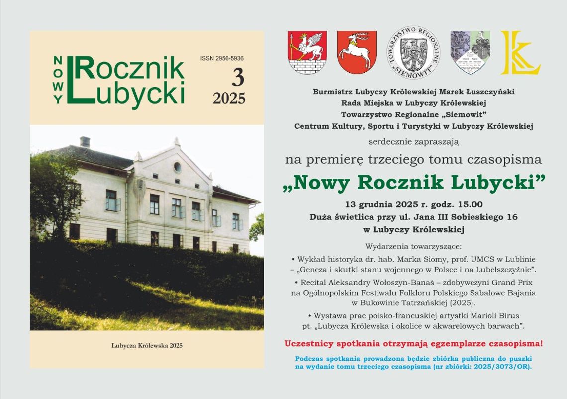 Premiera 3 tomu "Nowego Rocznika Lubyckiego" Premiera 3 tomu "Nowego Rocznika Lubyckiego"