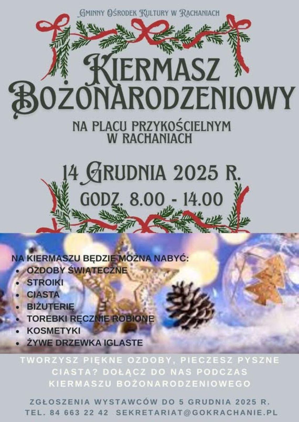 Rachanie: Kiermasz Bożonarodzeniowy 2025 Rachanie: Kiermasz Bożonarodzeniowy 2025