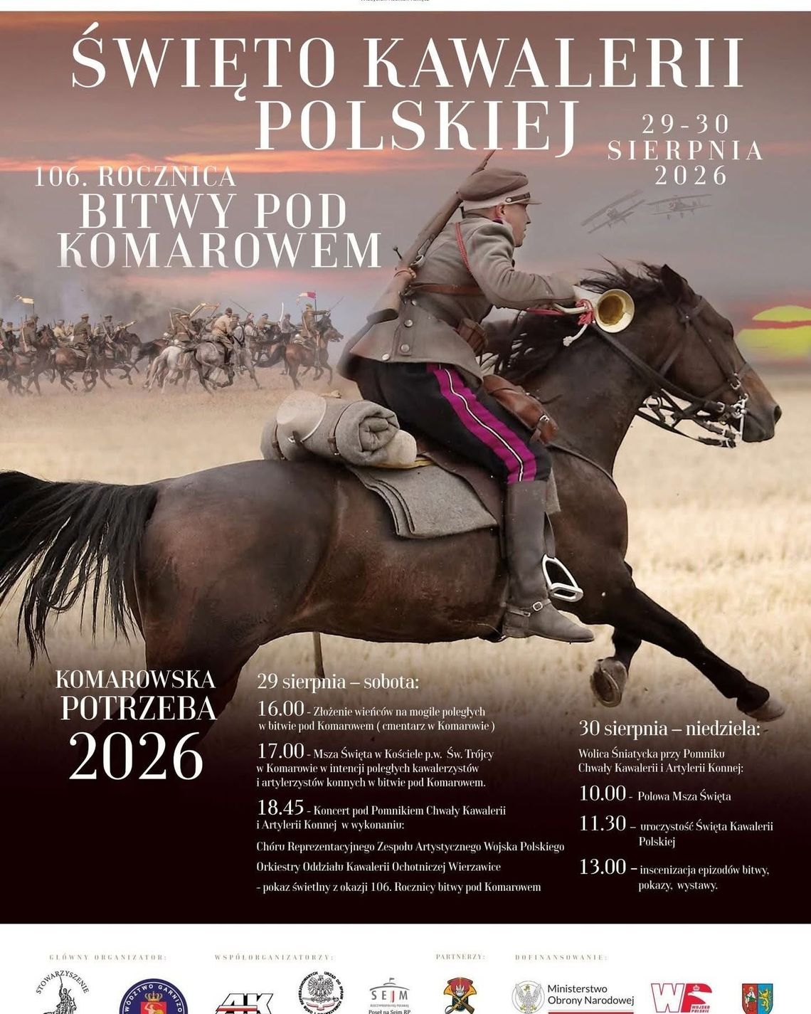 Święto Kawalerii Polskiej – 106. rocznica Bitwy pod Komarowem Plakat Święta Kawalerii Polskiej i 106. rocznicy Bitwy pod Komarowem