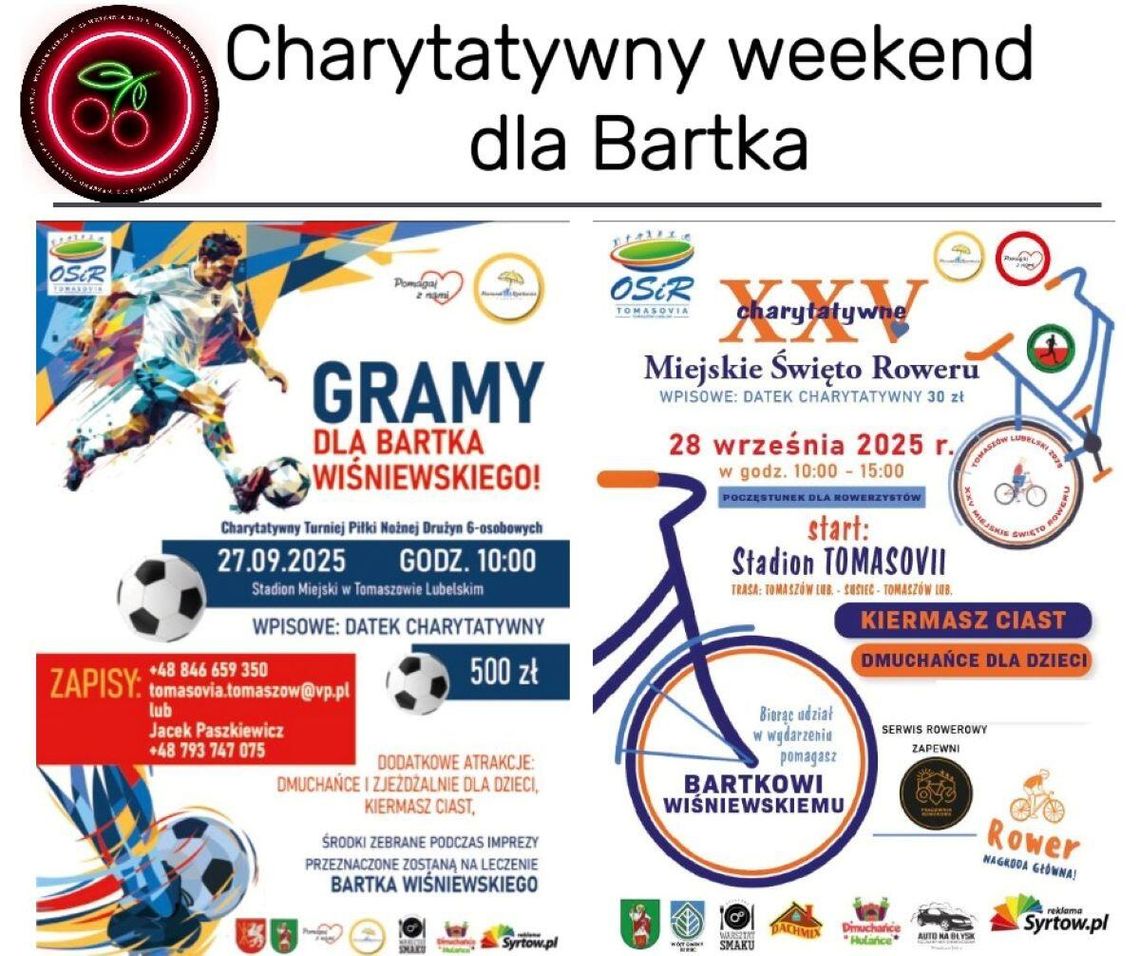 Tomaszów Lub.: Weekend charytatywny dla Bartka Wiśniewskiego