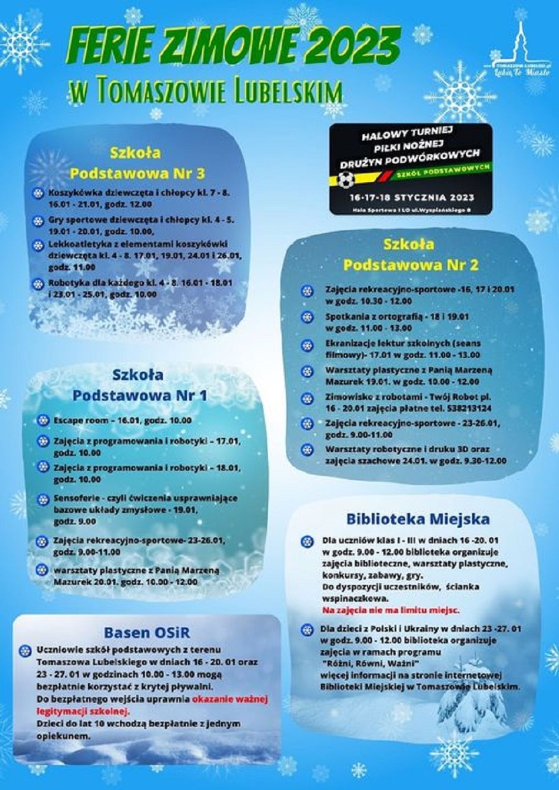 Tomaszów Lubelski: Ferie 2023