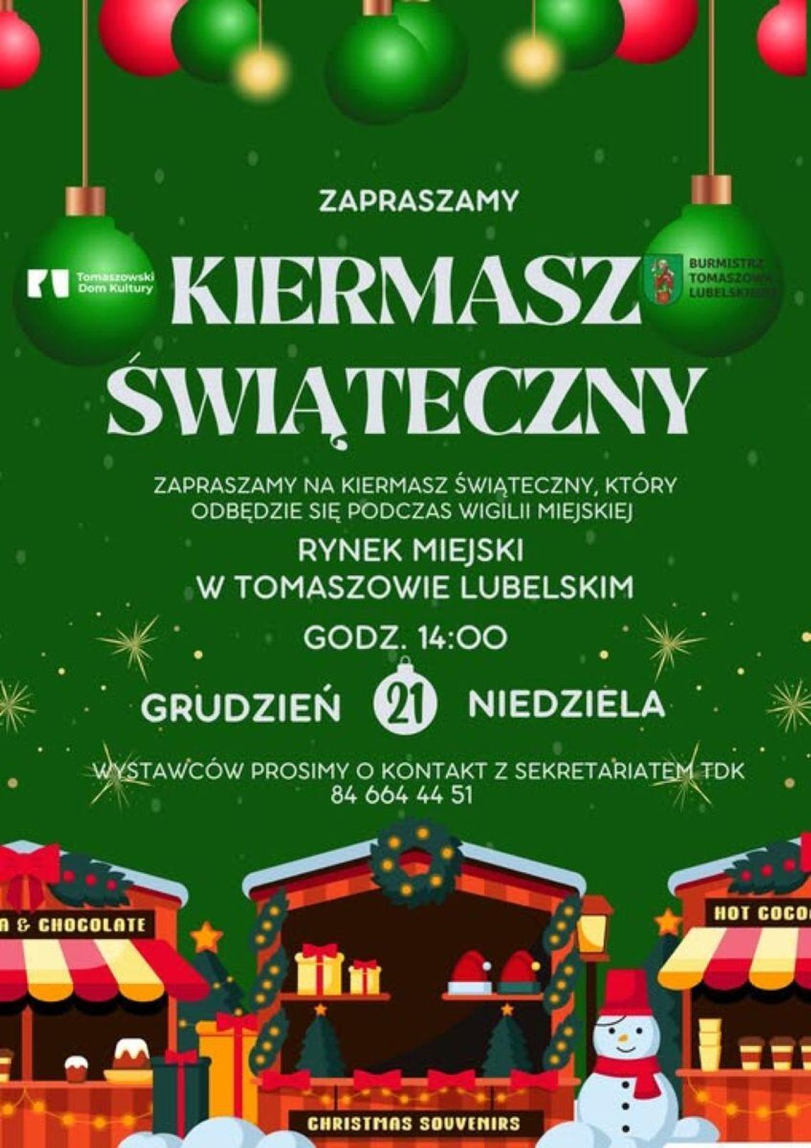 Tomaszów Lubelski: Wigilia miejska i kiermasz świąteczny Tomaszów Lubelski: Wigilia miejska i kiermasz świąteczny