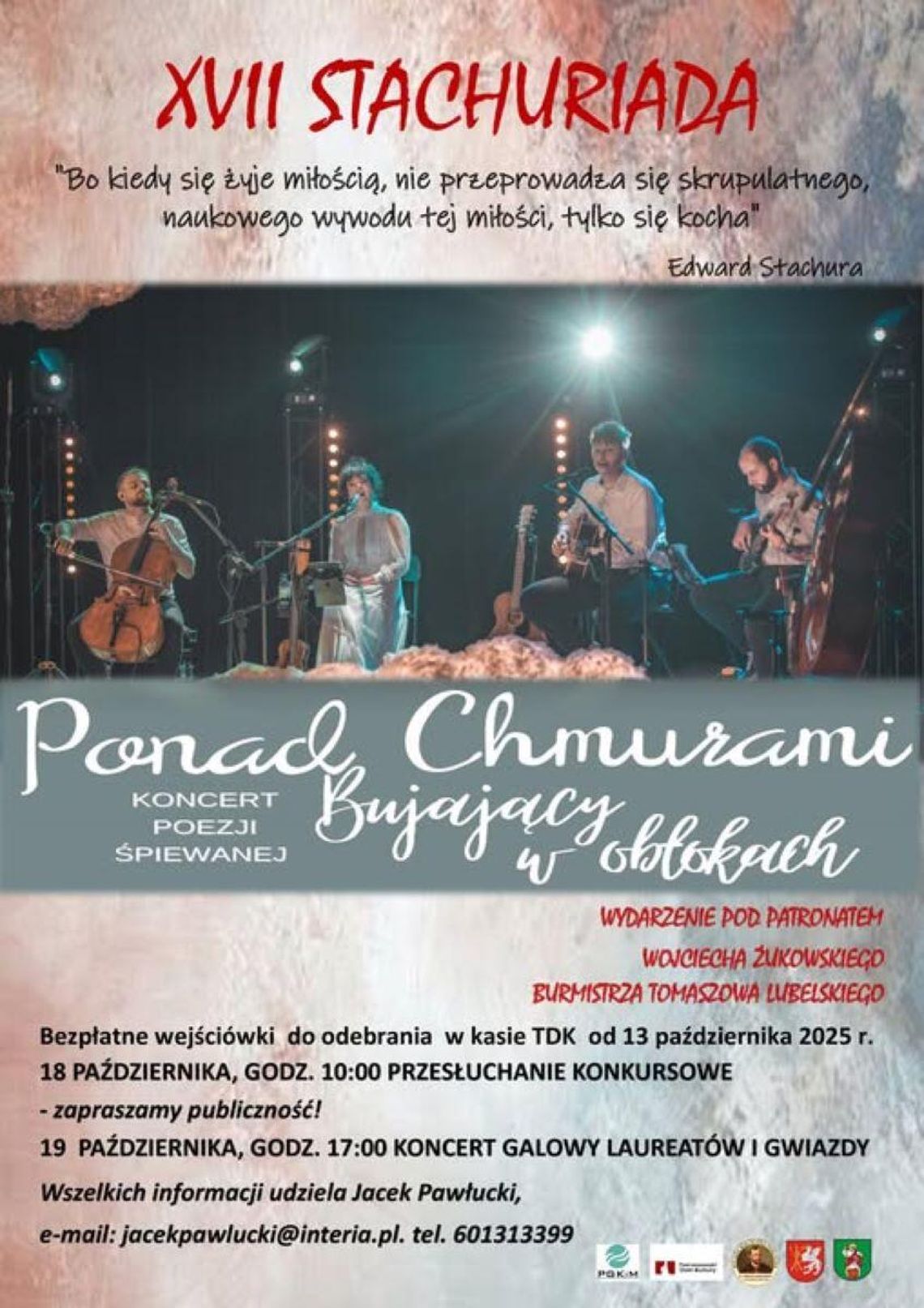 Tomaszów Lubelski: XVII Stachuriada "Ponad Chmurami" Plakat XVII Stachuriady