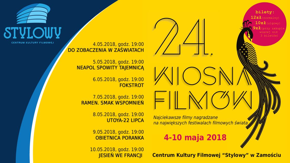 Wiosna filmów w Zamościu. Kinowe hity na ekranie CKF Stylowy 