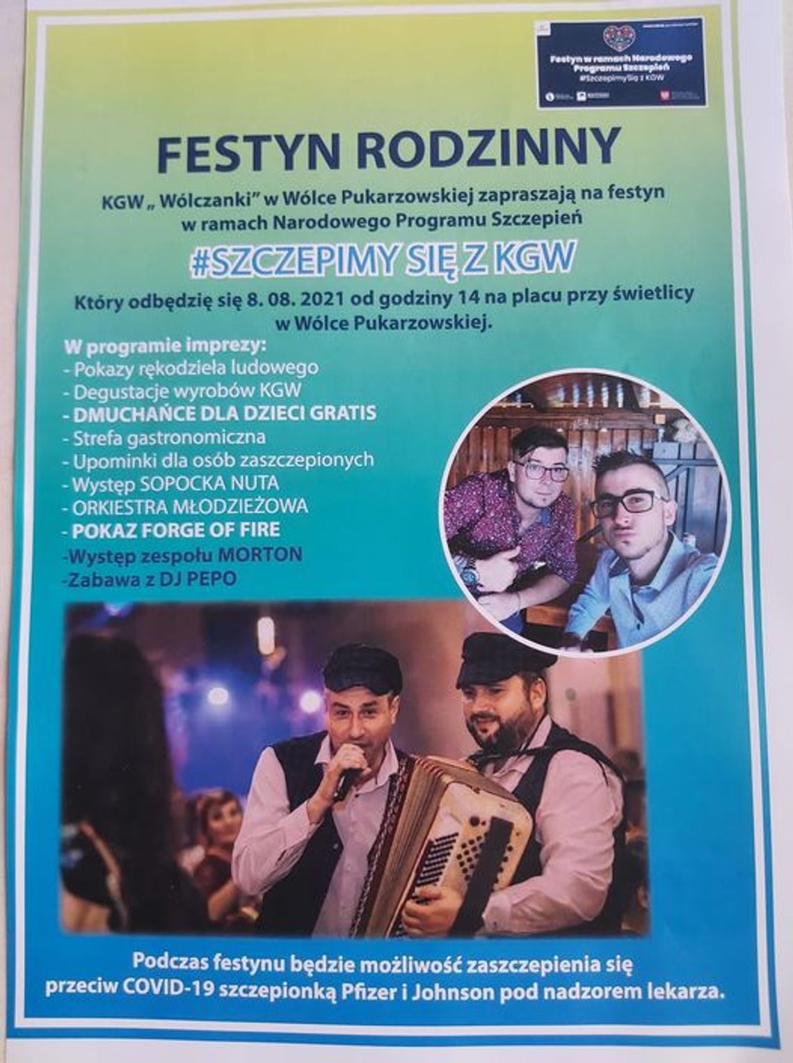 Wólka Pukarzowska: Festyn "Szczepimy się" z KGW Wólczanki